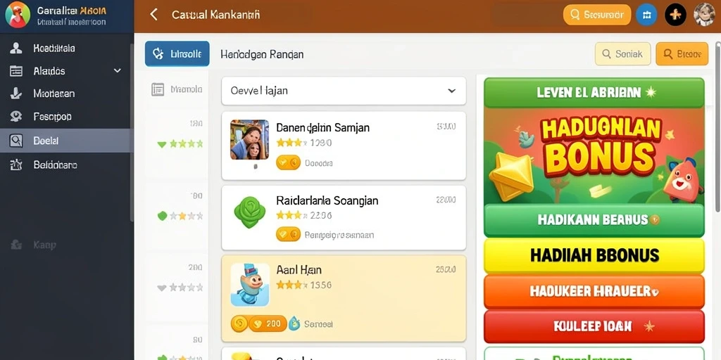 Screenshot menunjukkan tampilan antarmuka permainan yang menarik.